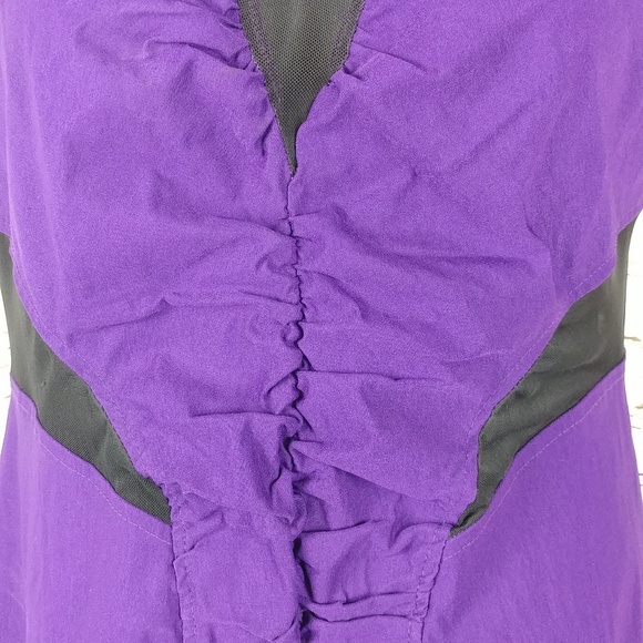 Reckless Hearts Size 1X Purple Mini Dress with Black Mesh Cutouts - Picture 4 of 8